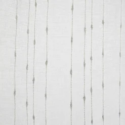 Vitrage droit passe tringle x2 blanc broderie fil gris 60x120cm