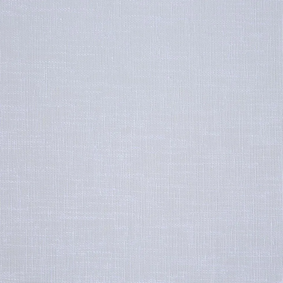 Vitrage passe tringle finition pointe effet lin uni blanc 60x120 cm x2