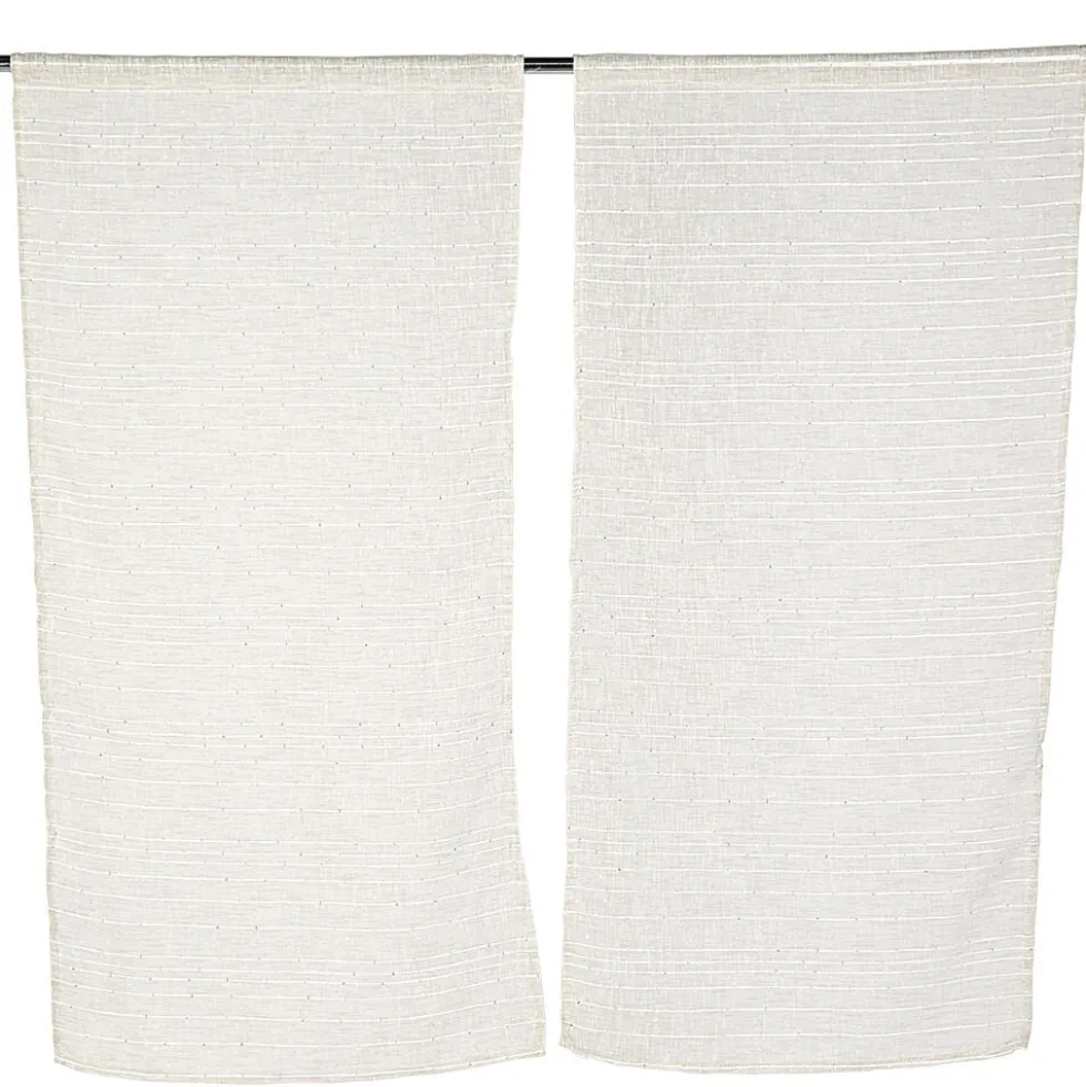 Vitrage passe tringle x2 effet sequin taupe 60x160cm