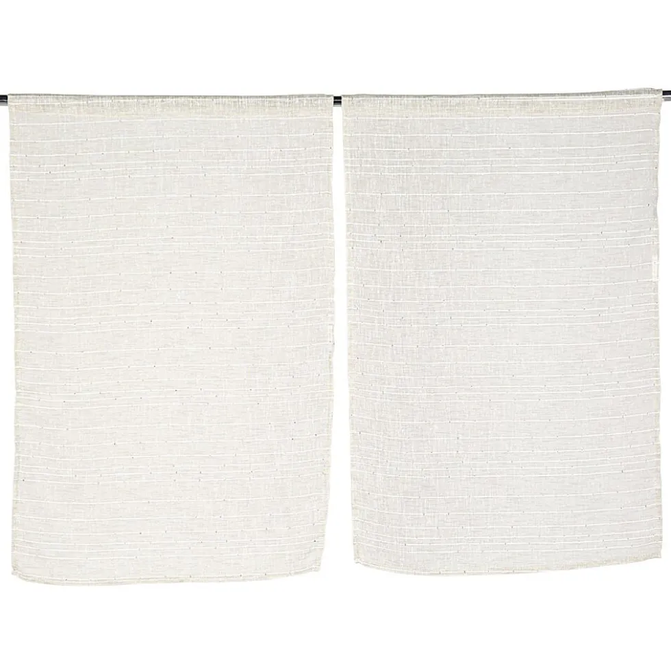 Vitrage passe tringle x2 effet sequin taupe 60x90cm