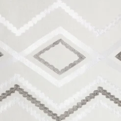 Vitrage à pattes blanc brodé 60x120 cm X2