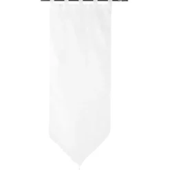 Vitrage à pattes voile uni blanc finition pointe pompon 60x160 cm x2
