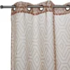 Voilage beige imprimé orange 100% polyester 140x240cm