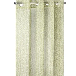 Voilage imprimé motif feuillage avec anneaux 140x240cm (2 modèles)