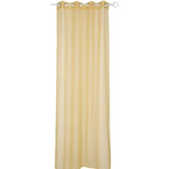 Voilage à oeillets inox uni modèle dolly jaune