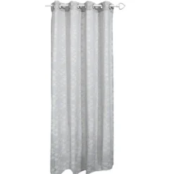 Voilage à oeillets jacquard losange gris