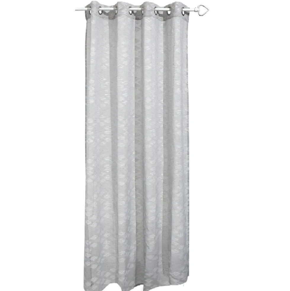 Voilage à oeillets jacquard losange gris