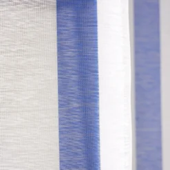 Voilage à oeillets 140x240cm polyester bayadère rayures blanc et bleu