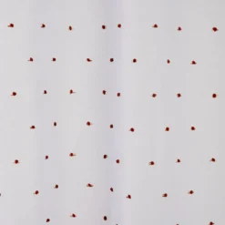 Voilage polyester à pompon 140x240cm blanc et orange