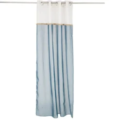 Voilage polyester 140x240cm bicolore beige et bleu