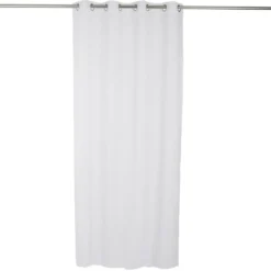 Voilage polyester 140x240cm broderie florale blanc
