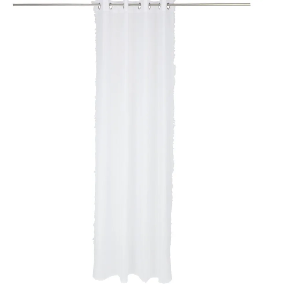 Voilage polyester 140x240cm frange blanc