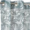 Voilage polyester 140x240cm imprimé feuillage blanc et vert