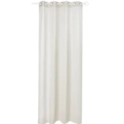 Voilage uni 8 oeillets 135xL240cm - 2 modèles beige ou blanc