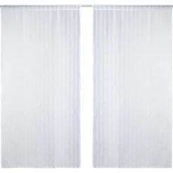 Voilage uni 60x120cm 1 paire (2 modèles blanc ou beige)