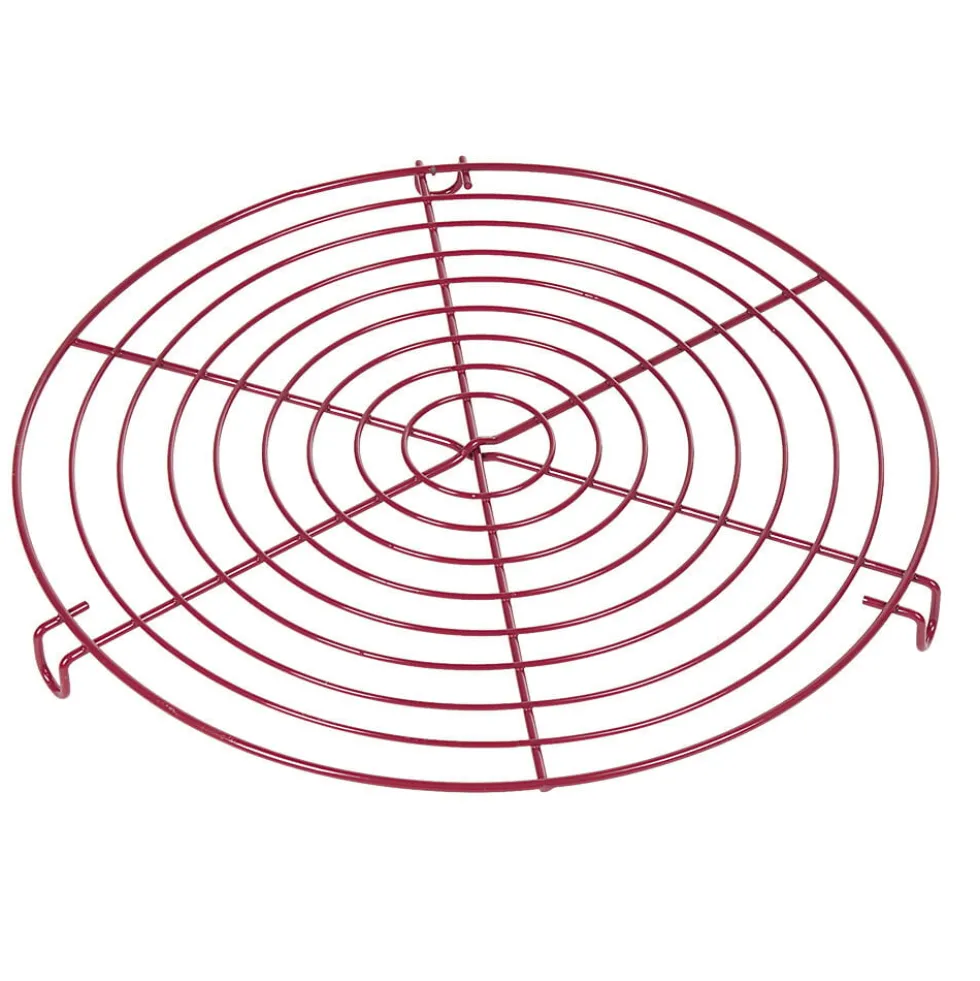 Volette à gâteau ronde en métal rose