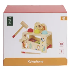 Xylophone marteau 2en1 en bois 7 pièces